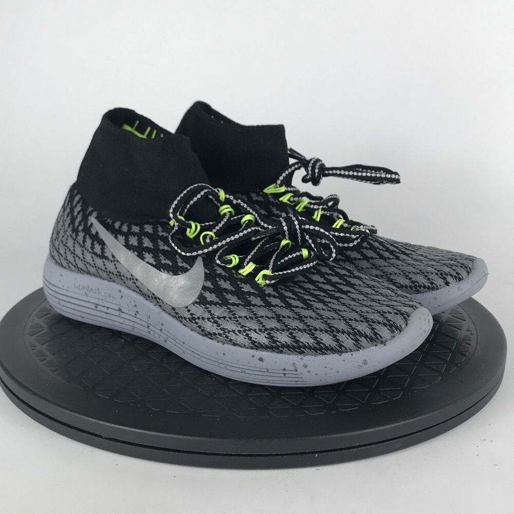 Nike LunarEpic Flyknit Shield H20 Black Running Shoes 849665-001 Womens Size 6.5 - Picture 3 of 12